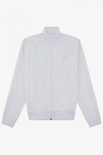 Pánské Bundy Fred Perry Tonal Taped Track Bílé | CZ 1782WNBY
